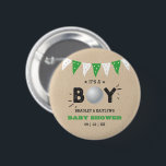 Chapa Redonda De 5 Cm ¡Es un chico! Baby Shower con temas de golf<br><div class="desc">Estos botones son perfectos para quien tenga una ducha de bebé este año. Este diseño es fácil de personalizar con la redacción de su evento especial y sus invitados estarán encantados cuando vean estos fabulosos botones de fiesta. Se pueden encontrar elementos coincidentes en la colección.</div>