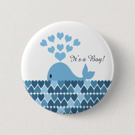 Chapa Redonda De 5 Cm ¡Es un chico! Cute Whale
