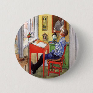 Chapa Redonda De 5 Cm Esbjorn Haciendo su tarea personal por Carl Larsso