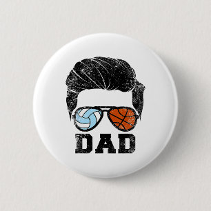 Chapa Redonda De 5 Cm Esbozo de voleibol masculino papa divertida de vol