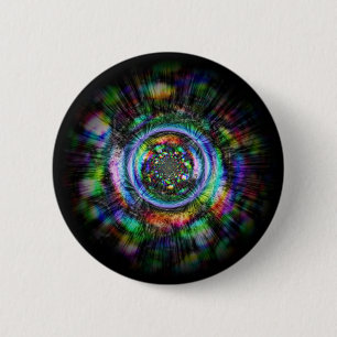 Chapa Redonda De 5 Cm Esbozo psicodélico colorido de un ojo