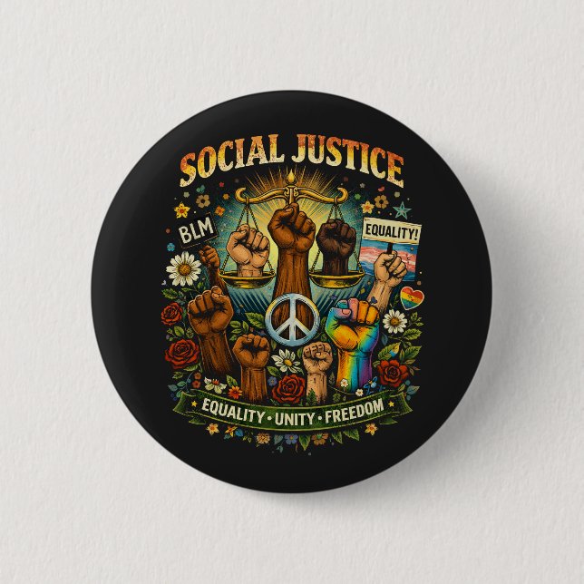Chapa Redonda De 5 Cm Escalas de Justicia (Anverso)