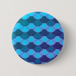 Chapa Redonda De 5 Cm Escalas de la sirena - resplandor azul