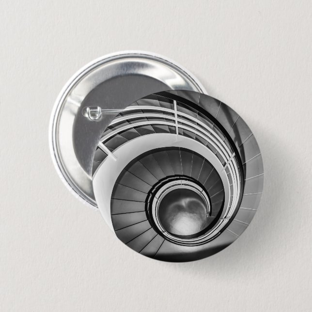 Chapa Redonda De 5 Cm Escalera circular BW (Anverso y reverso)