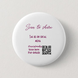 Chapa Redonda De 5 Cm Escanear para compartirnos etiquetas en medios soc