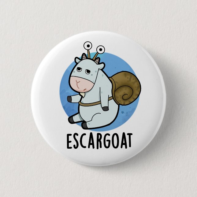 Chapa Redonda De 5 Cm Escar-goat Funny Caracol Francés (Anverso)