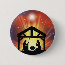Chapa Redonda De 5 Cm Escena cristiana tradicional de la natividad del