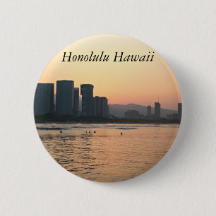 Chapa Redonda De 5 Cm Escenas de Honolulu