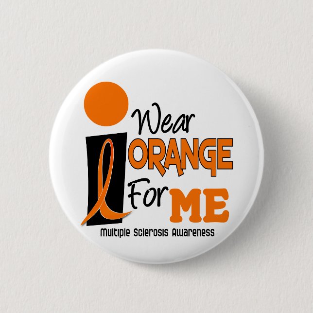 Chapa Redonda De 5 Cm Esclerosis múltiple del ms llevo el naranja para (Anverso)