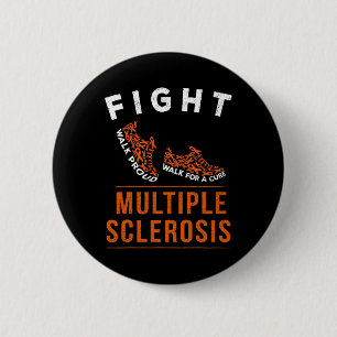 Chapa Redonda De 5 Cm Esclerosis múltiple Ms Awareness Warrior Ribbon 1