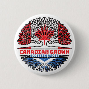 Chapa Redonda De 5 Cm Escocia Escocia Bandera de raíces de árbol canadie