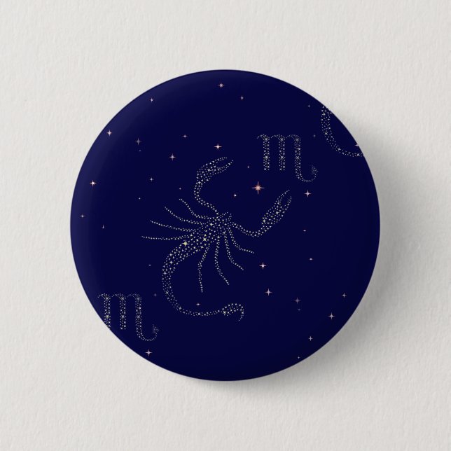 Chapa Redonda De 5 Cm escorpión de estrellas (Anverso)