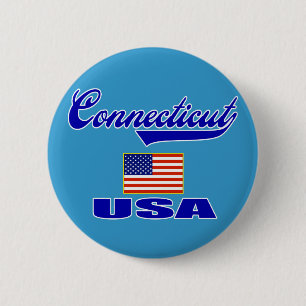 Chapa Redonda De 5 Cm Escritura de Connecticut