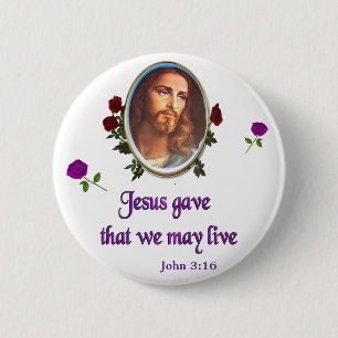 Chapa Redonda De 5 Cm Escritura Juan 3:16