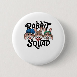 Chapa Redonda De 5 Cm Escuadrón de conejo TShirt para la camiseta de Rab