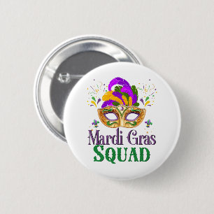 Chapa Redonda De 5 Cm Escuadrón de Mardi Gras