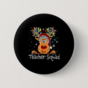 Chapa Redonda De 5 Cm Escuadrón de profesores Reno Profesor Navidad Xmas