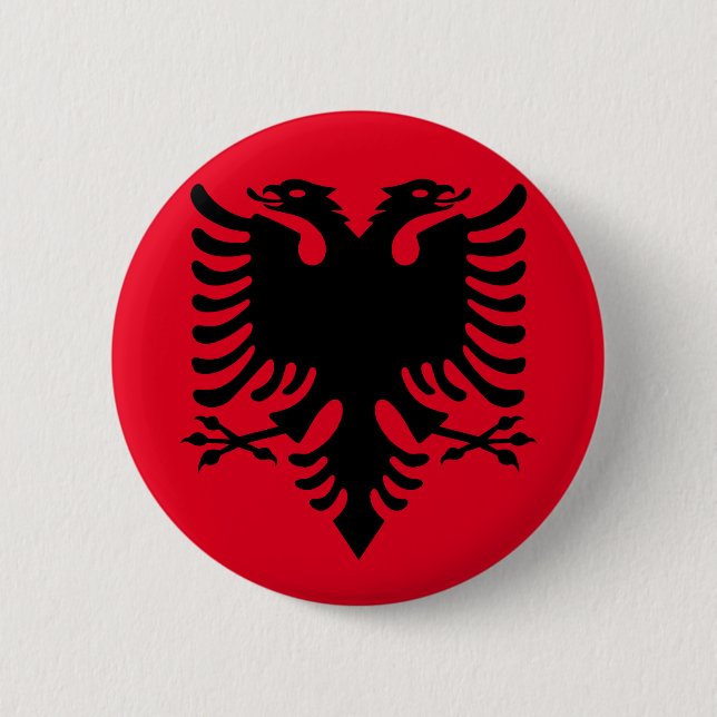Chapa Redonda De 5 Cm Escudo de armas albanés (Anverso)