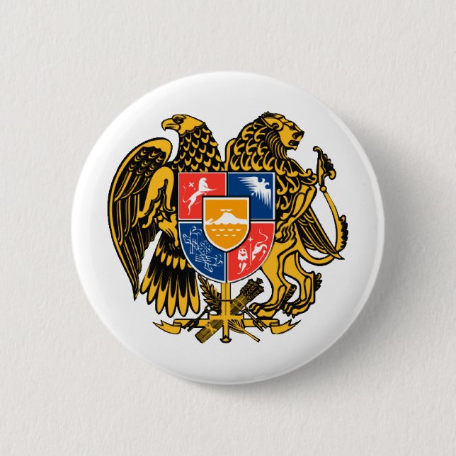 Chapa Redonda De 5 Cm Escudo de armas armenio (Anverso)