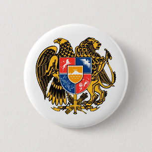 Chapa Redonda De 5 Cm Escudo de armas armenio