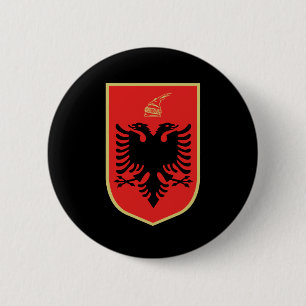 Chapa Redonda De 5 Cm Escudo de armas de Albania