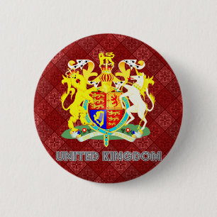 Chapa Redonda De 5 Cm Escudo de armas de alta calidad de Reino Unido