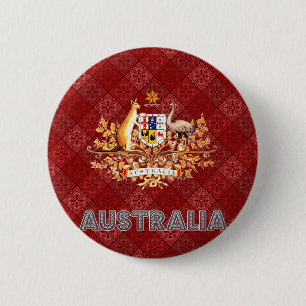 Chapa Redonda De 5 Cm Escudo de armas de Australia