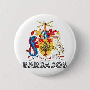 Chapa Redonda De 5 Cm Escudo de armas de Barbados