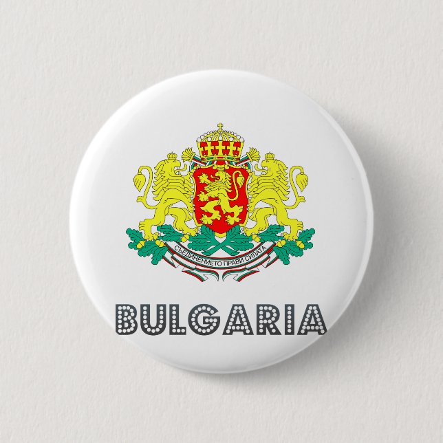 Chapa Redonda De 5 Cm Escudo de armas de Bulgaria (Anverso)