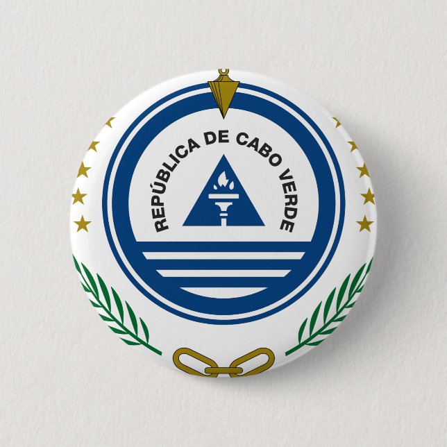 Chapa Redonda De 5 Cm Escudo de armas de Cabo Verde (Anverso)