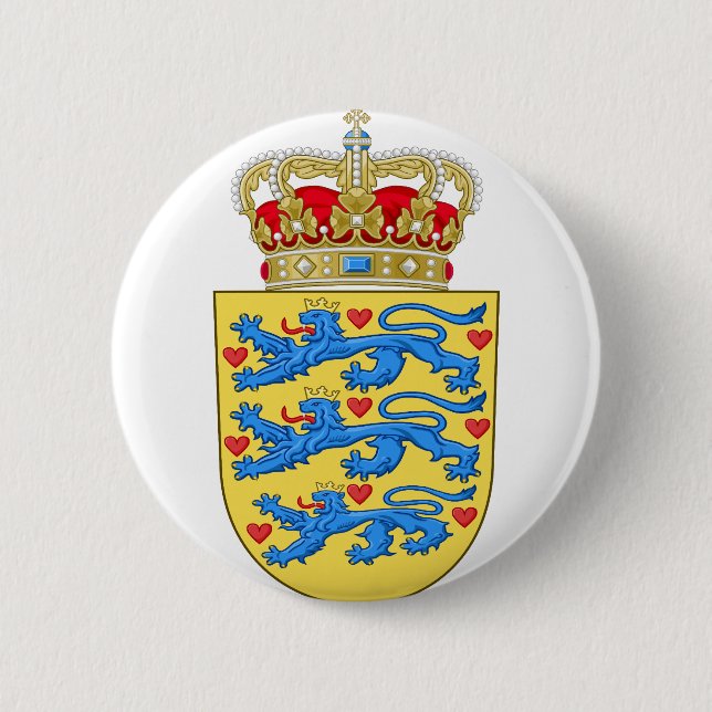 Chapa Redonda De 5 Cm escudo de armas de dinamarca (Anverso)