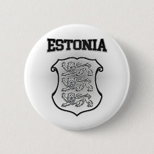 Chapa Redonda De 5 Cm Escudo de armas de Estonia