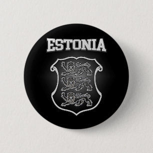 Chapa Redonda De 5 Cm Escudo de armas de Estonia
