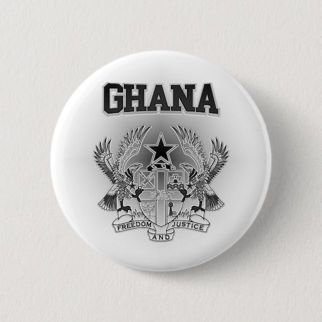 Chapa Redonda De 5 Cm Escudo de armas de Ghana (Anverso)