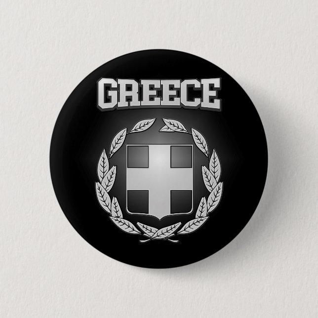 Chapa Redonda De 5 Cm Escudo de armas de Grecia (Anverso)