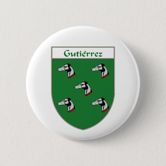 Chapa Redonda De 5 Cm Escudo de armas de Gutiérrez/escudo de la familia (Anverso)