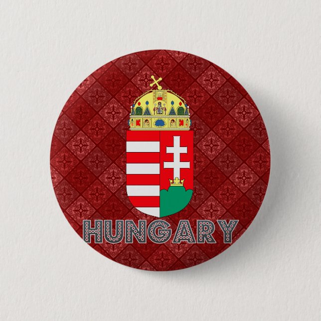 Chapa Redonda De 5 Cm Escudo de armas de Hungría (Anverso)