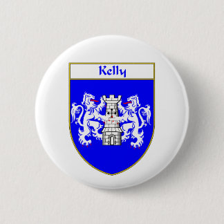 Chapa Redonda De 5 Cm Escudo de armas de Kelly/escudo de la familia