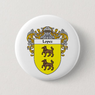 Chapa Redonda De 5 Cm Escudo de armas de López (cubierto)