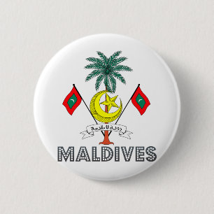 Chapa Redonda De 5 Cm Escudo de armas de Maldivas