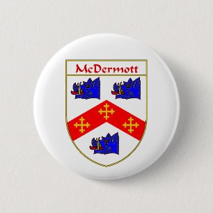 Chapa Redonda De 5 Cm Escudo de armas de McDermott/escudo de la familia