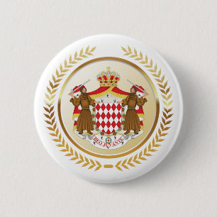Chapa Redonda De 5 Cm Escudo de armas de Mónaco