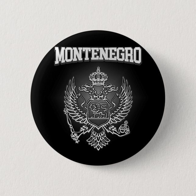 Chapa Redonda De 5 Cm Escudo de armas de Montenegro (Anverso)