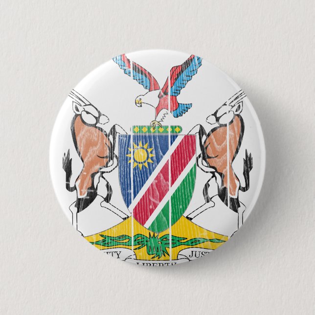 Chapa Redonda De 5 Cm Escudo de armas de Namibia (Anverso)