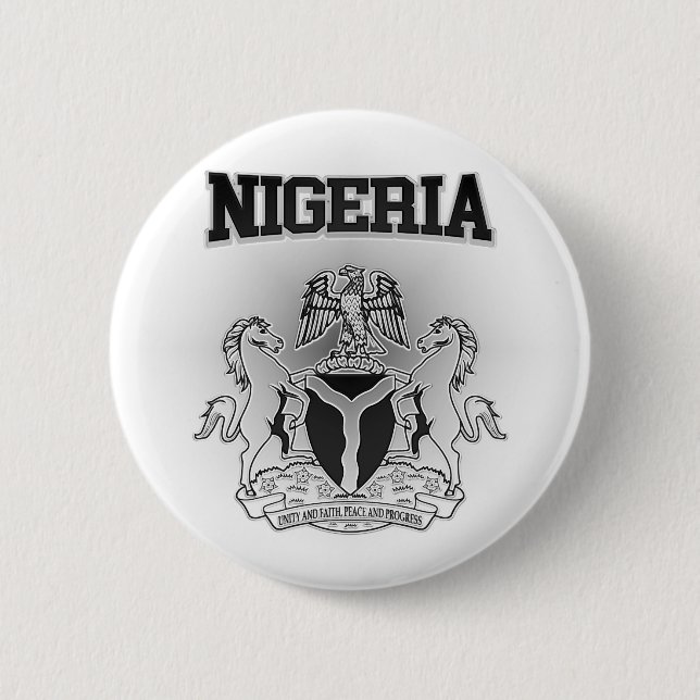 Chapa Redonda De 5 Cm Escudo de armas de Nigeria (Anverso)