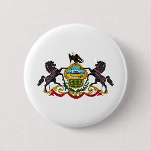 Chapa Redonda De 5 Cm Escudo de armas de Pennsylvania