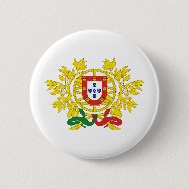 Chapa Redonda De 5 Cm Escudo de armas de Portugal (Anverso)