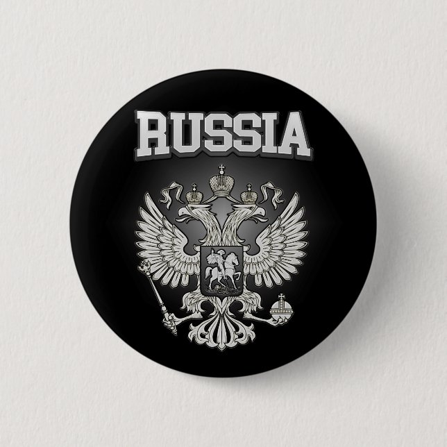 Chapa Redonda De 5 Cm Escudo de armas de Rusia (Anverso)