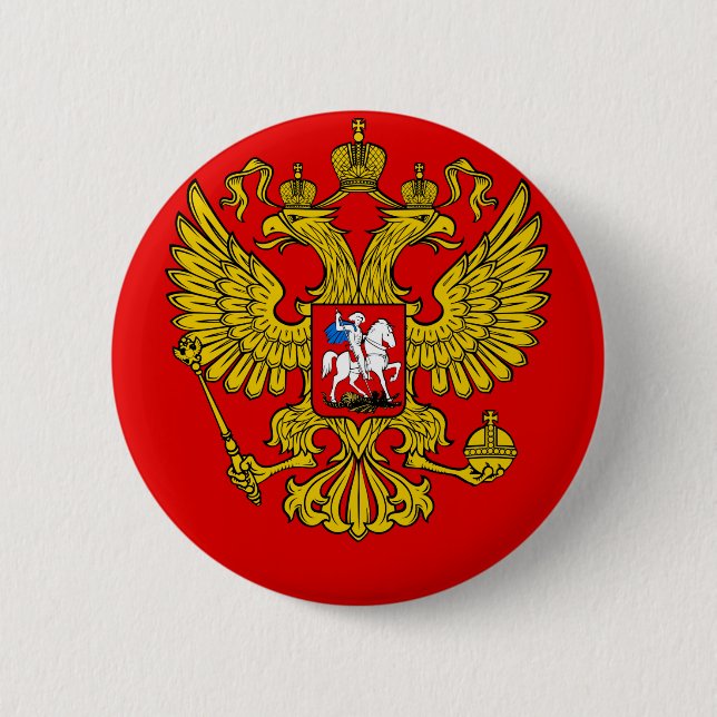 Chapa Redonda De 5 Cm Escudo de armas de Rusia (Anverso)