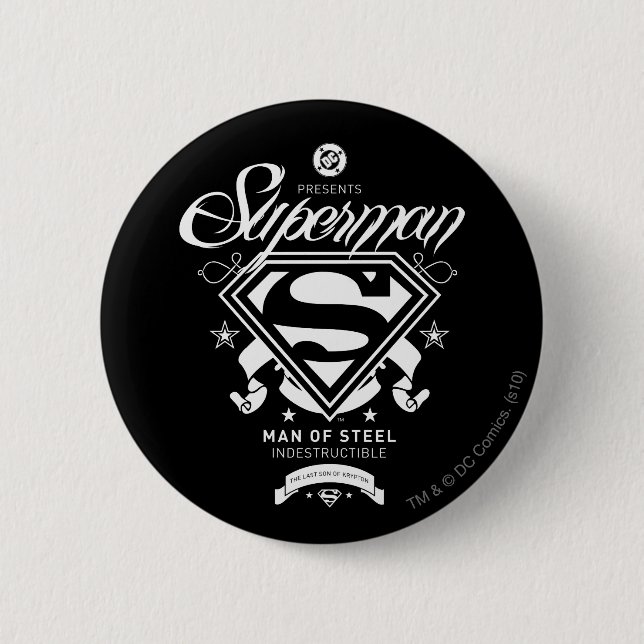 Chapa Redonda De 5 Cm Escudo de armas de Superman (Anverso)